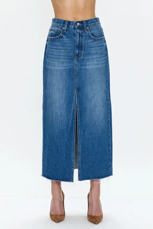 PISTOLA ALICE DENIM MIDI SKIRT