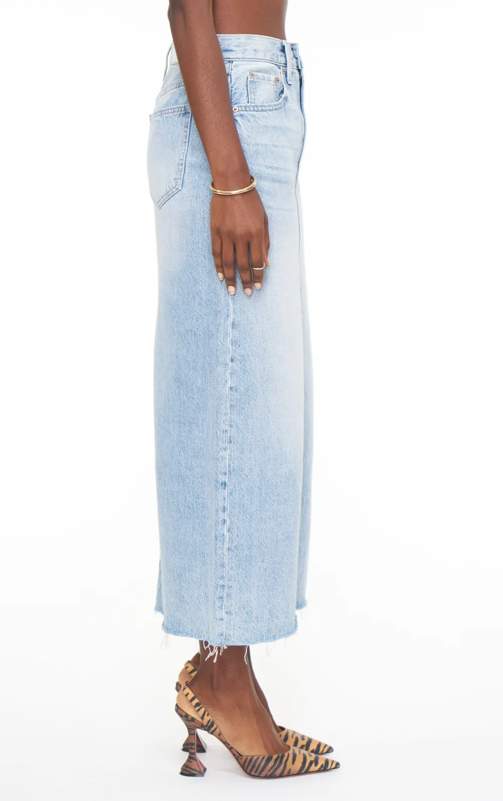 PISTOLA ALICE DENIM MIDI SKIRT