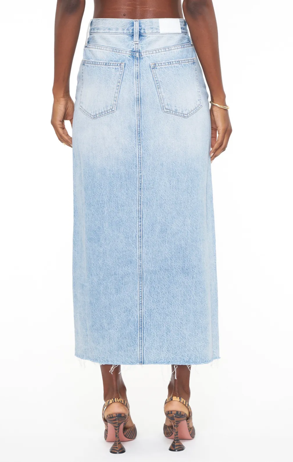 PISTOLA ALICE DENIM MIDI SKIRT