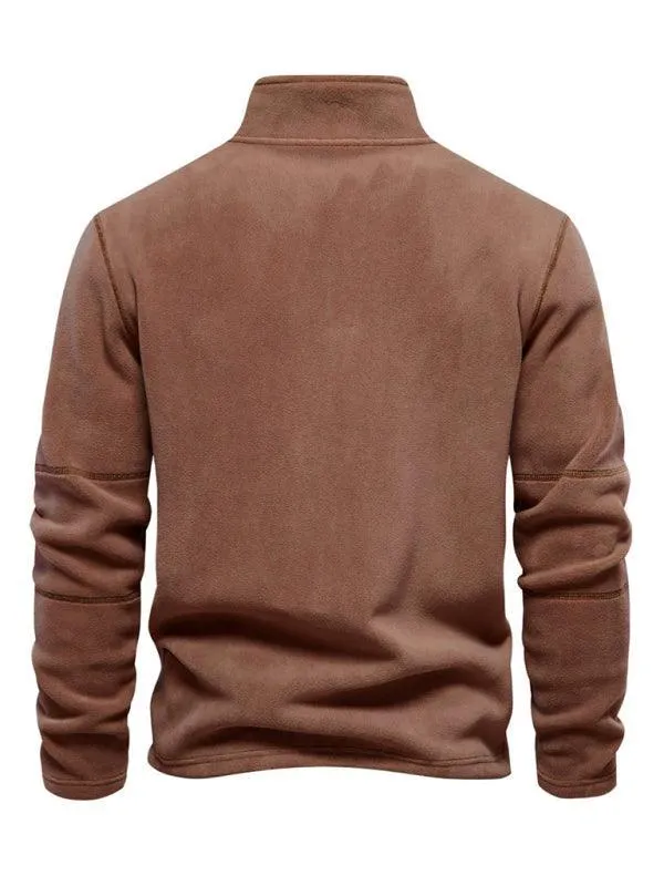 Polar Stand Collar Fleece Men Sweatshirt