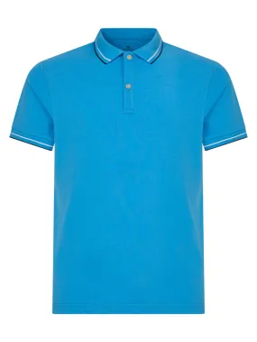 Polo in Eco Cotton Piquet Stretch - Fant. Azure Blue