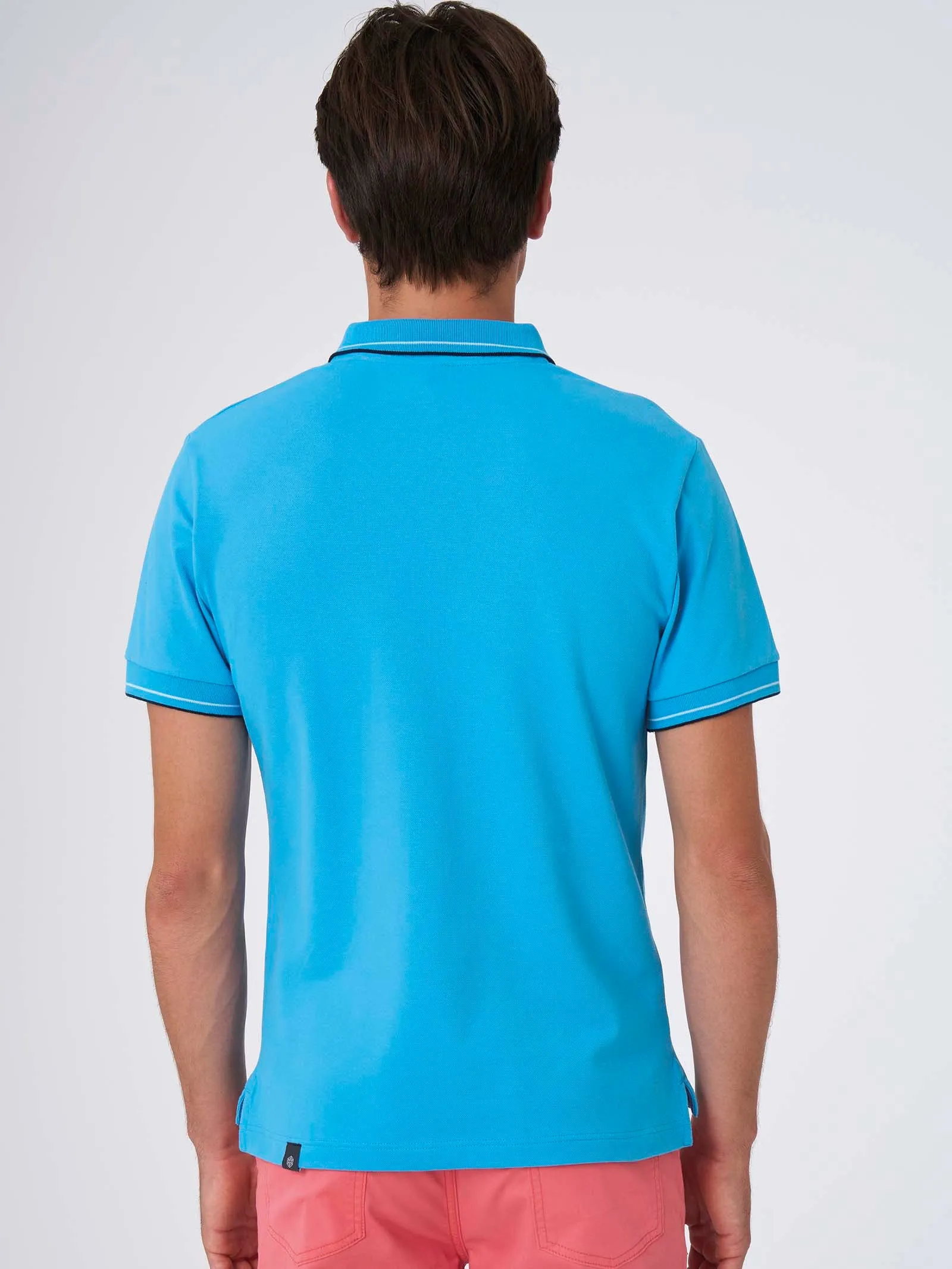 Polo in Eco Cotton Piquet Stretch - Fant. Azure Blue