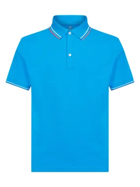 Polo in Eco Cotton Piquet Stretch - Fant. Ibiza Blue