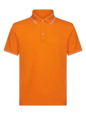 Polo in Eco Cotton Piquet Stretch - Fant. Persimmon Orange