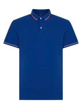 Polo in Eco Cotton Piquet Stretch - Fant. Sodalite Blue