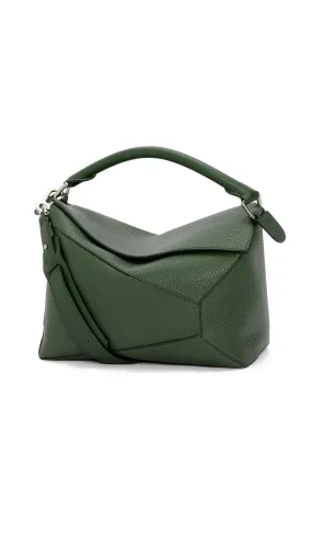 Puzzle Bag in Grained Calfskin - Bottle Green