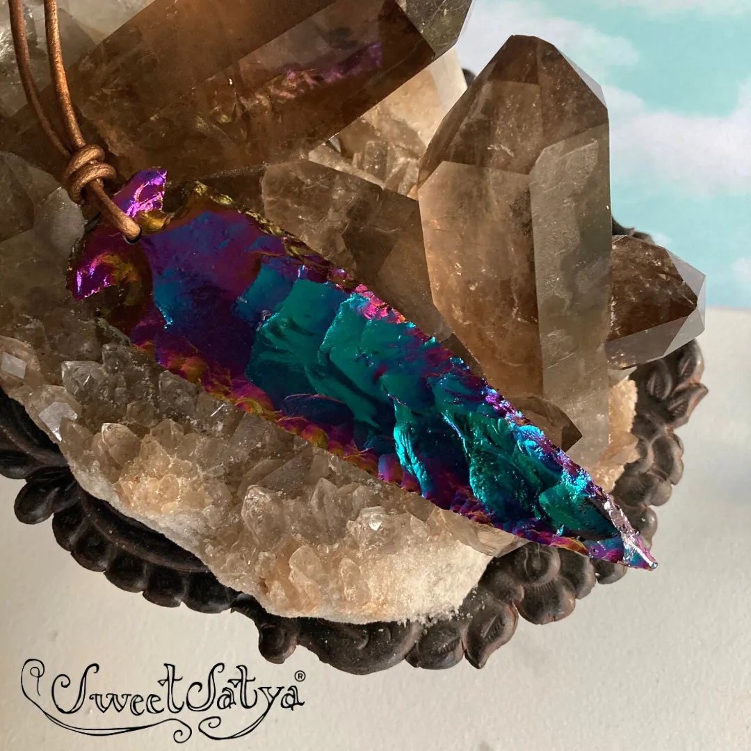 Rainbow Titanium Arrowhead Jewelry