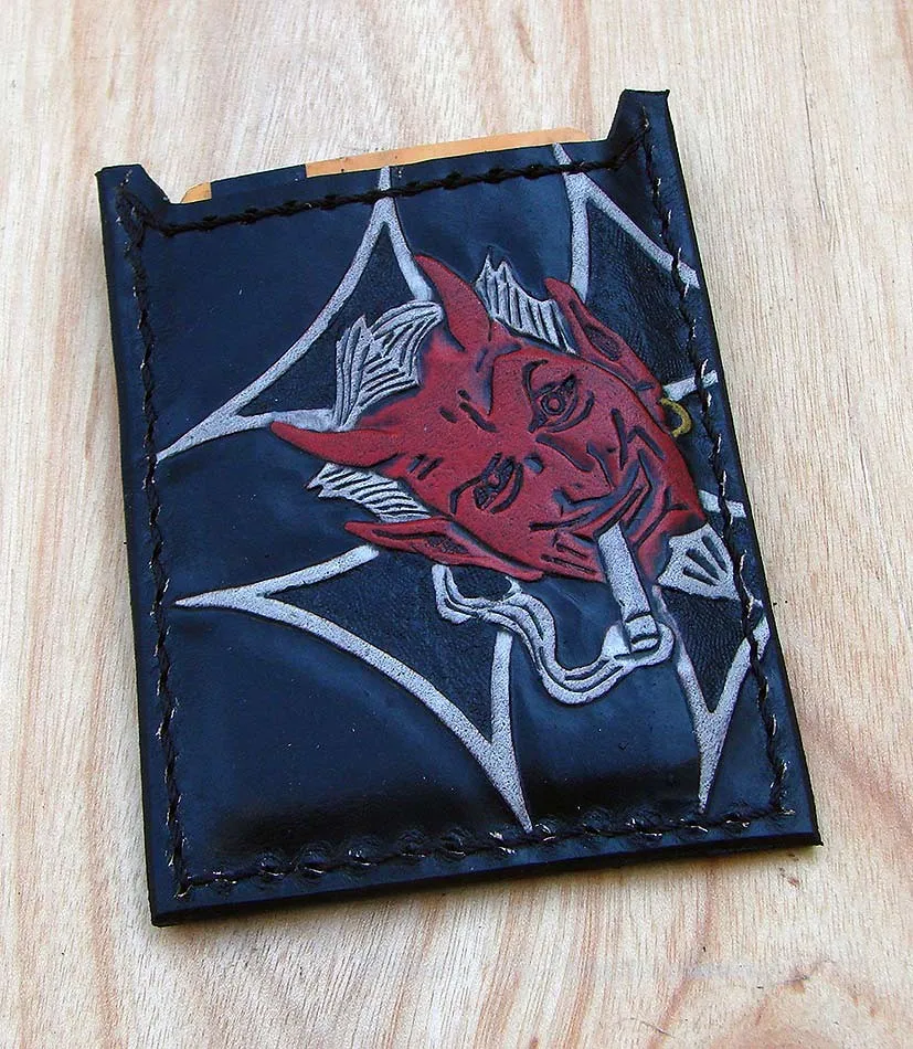 Red devil ATM card holder