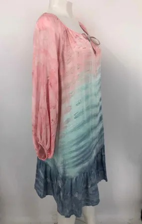 RIVER + SKY Pink Blue Dyed Print Size LARGE  (L) Dress