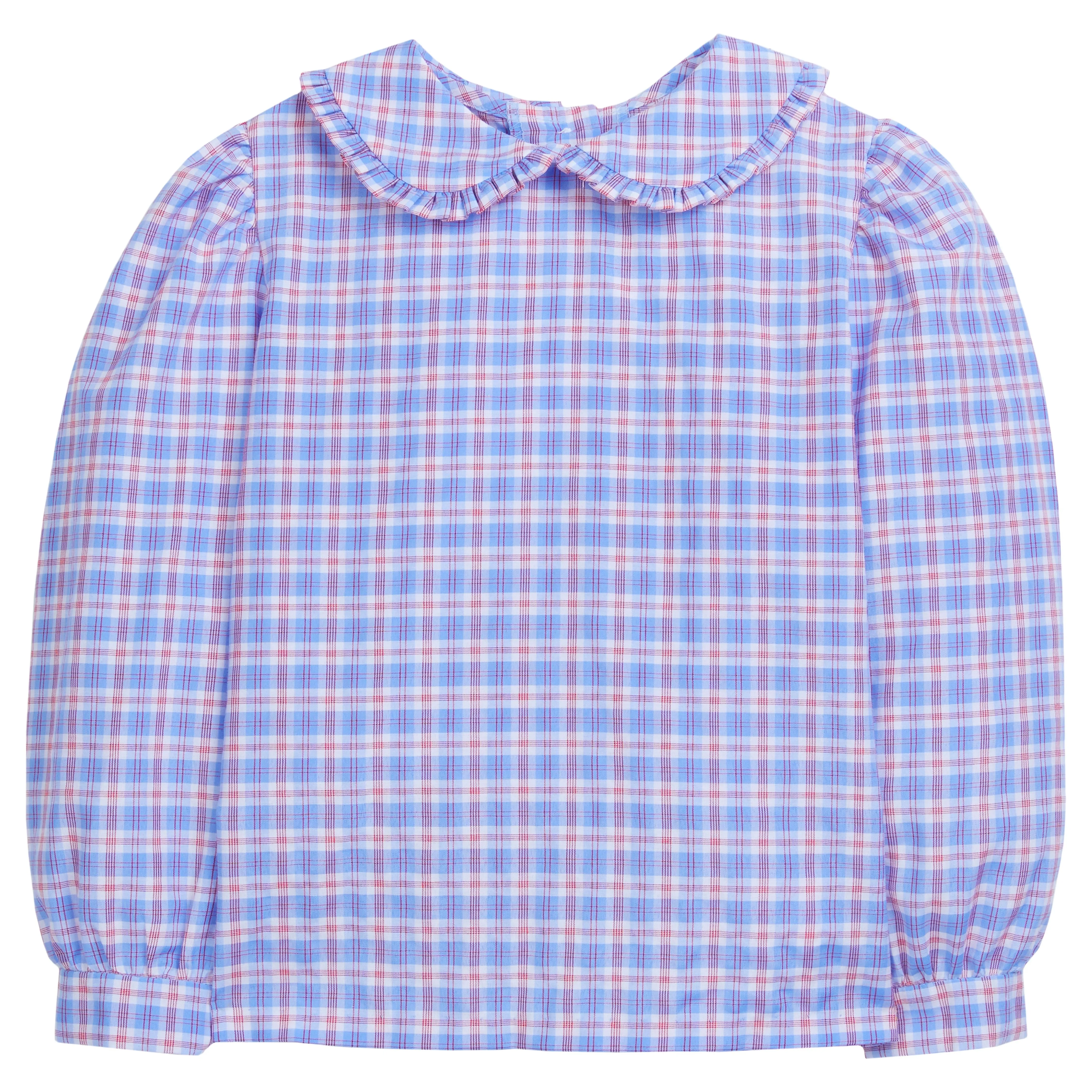 Ruffled Peter Pan Blouse - Paddington Plaid