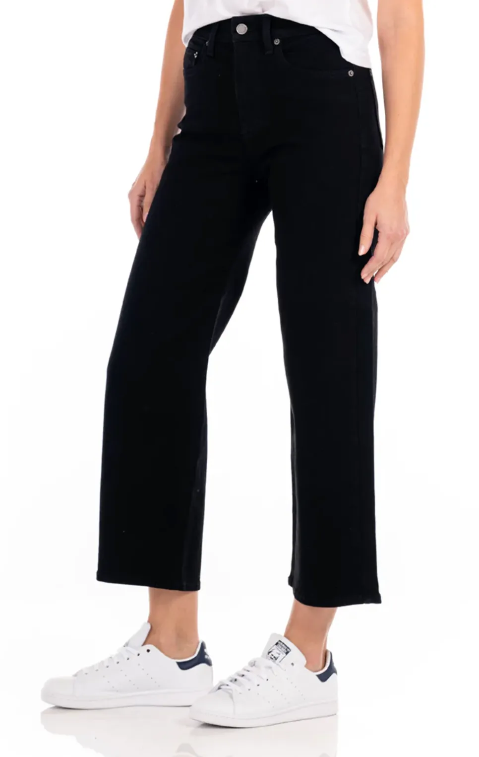 SAVANNAH WIDE LEG JEAN IN SOLID BLACK