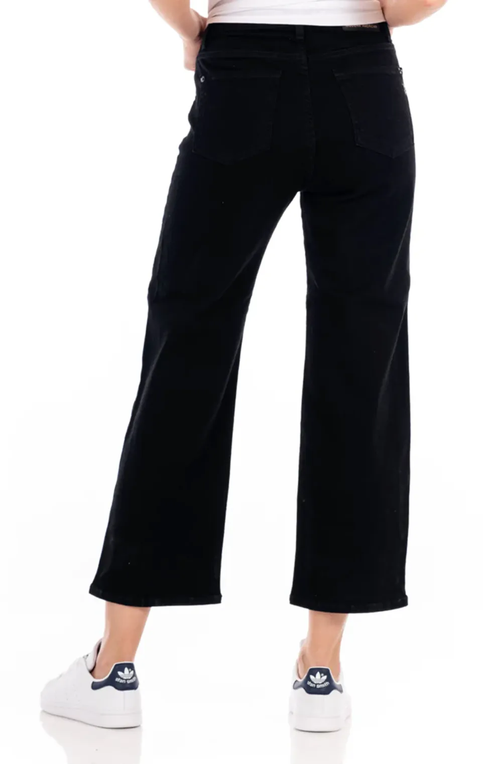 SAVANNAH WIDE LEG JEAN IN SOLID BLACK