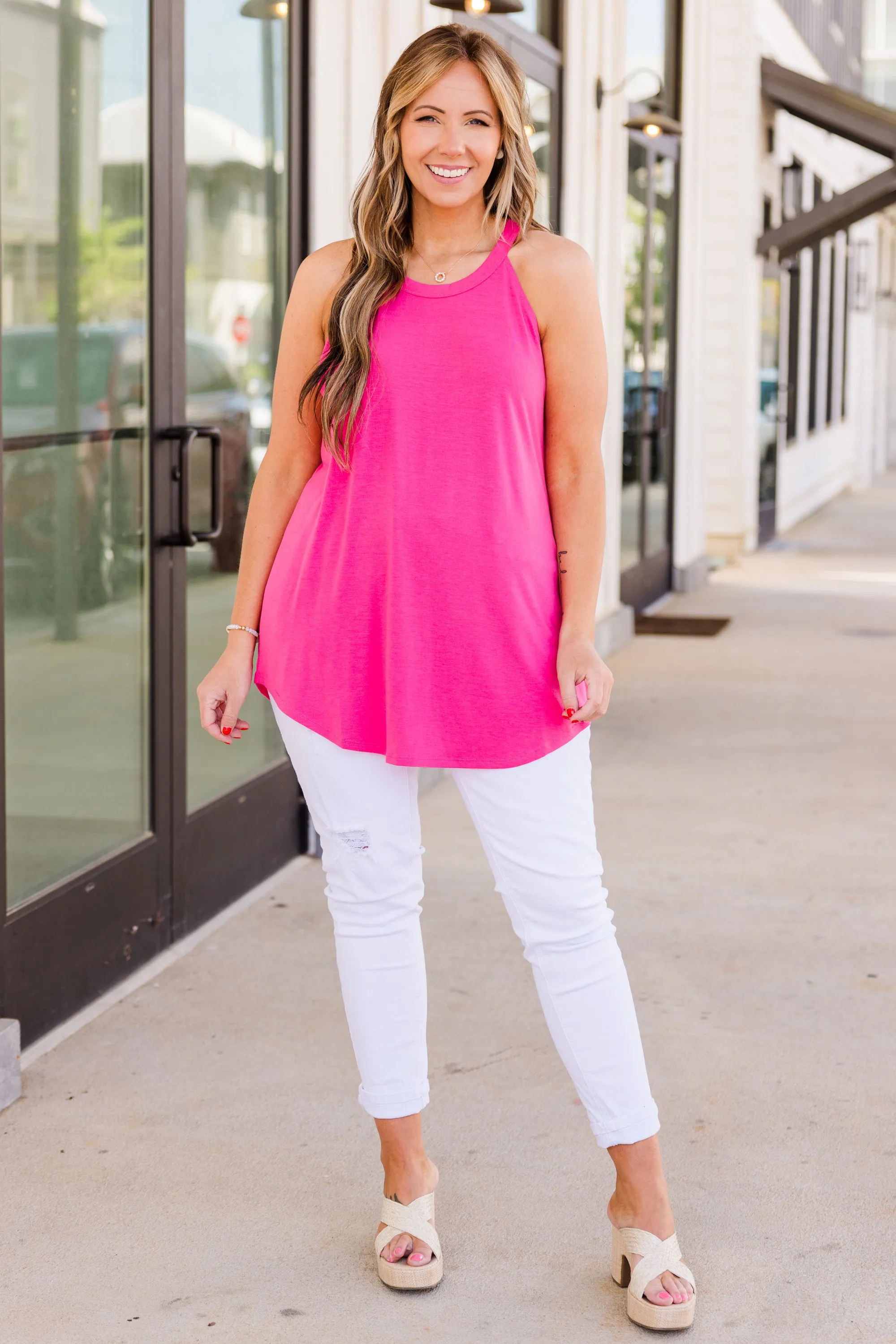 Simply Elegant Tank, Fuchsia