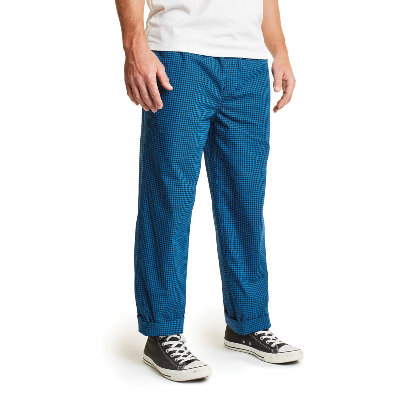 Steady Elastic Waistband Pant - Royal Blue Gingham