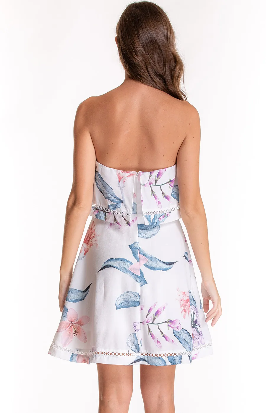 Strapless Tier Dress with Trim details (SDR523A)