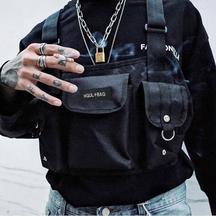 Streetwear functional tactical chest bag