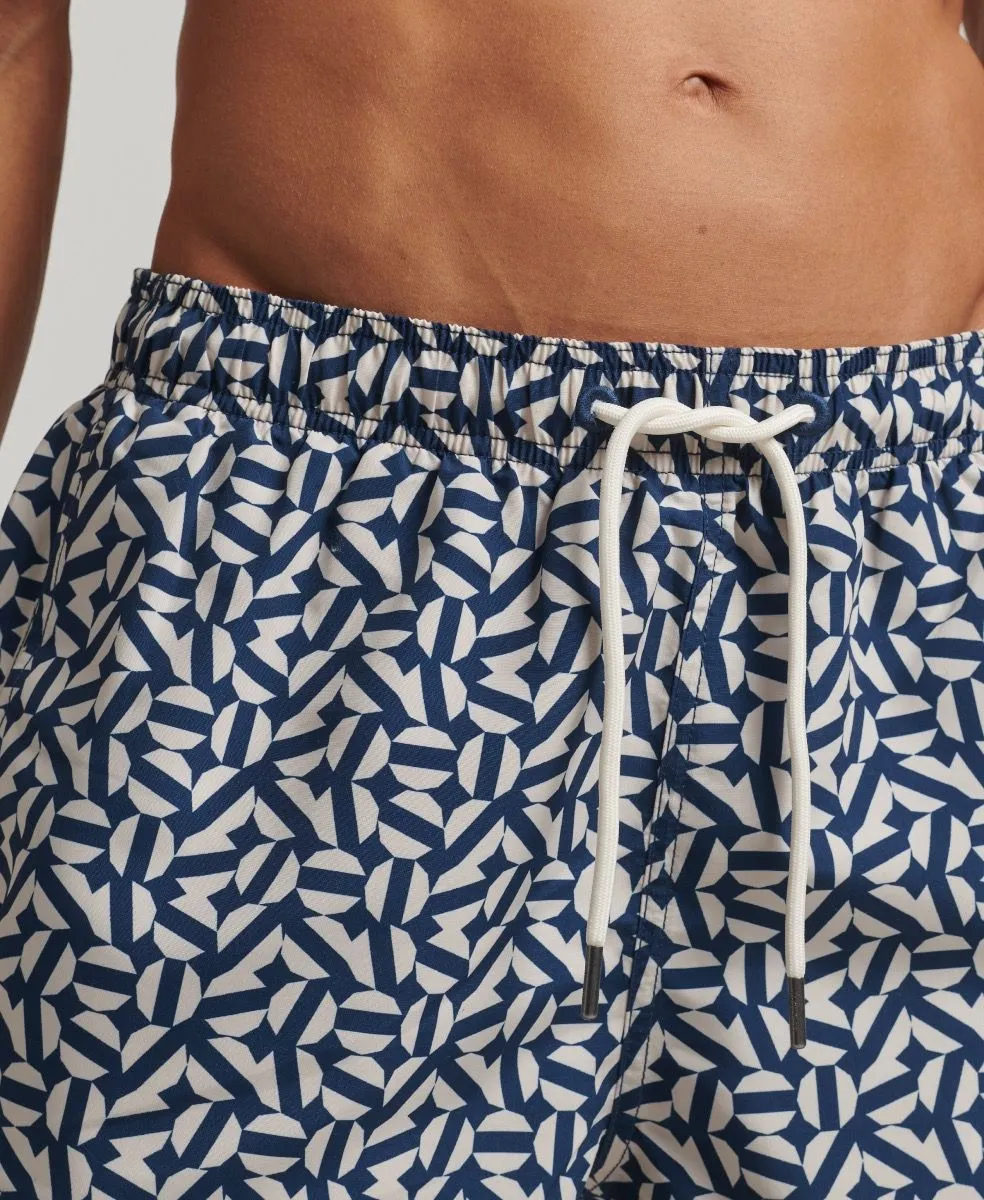 Superdry Summer Print Swim Shorts Navy Shape Tile