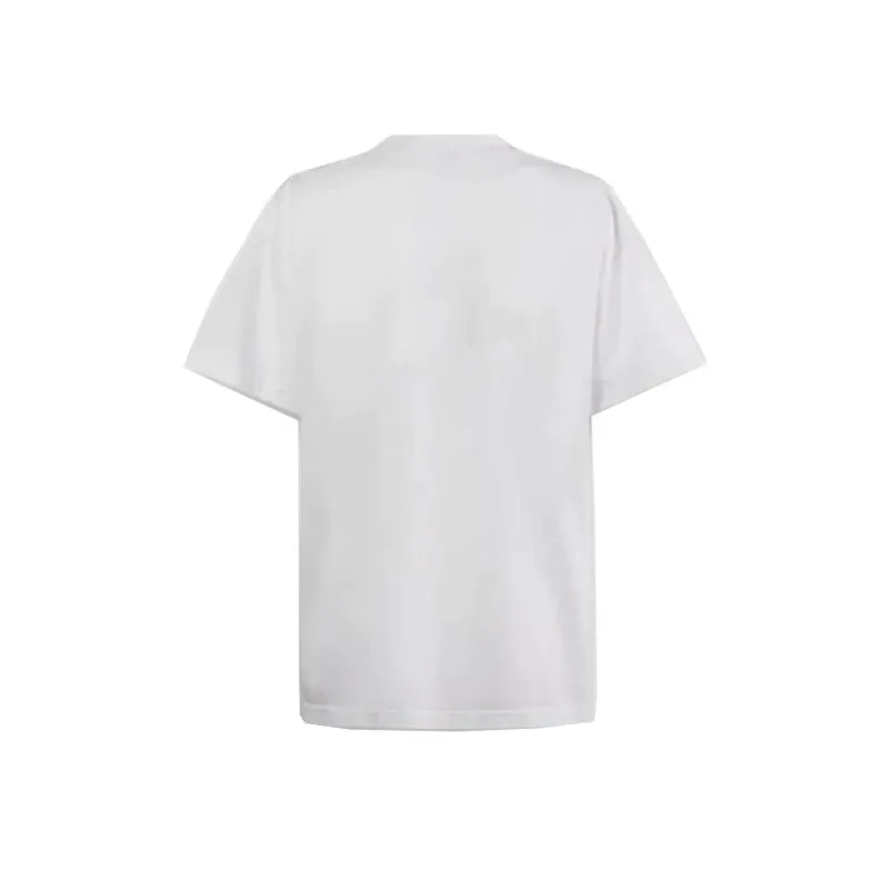 T-shirt over COMME des FUCKDOWN stampa logo bianco latte