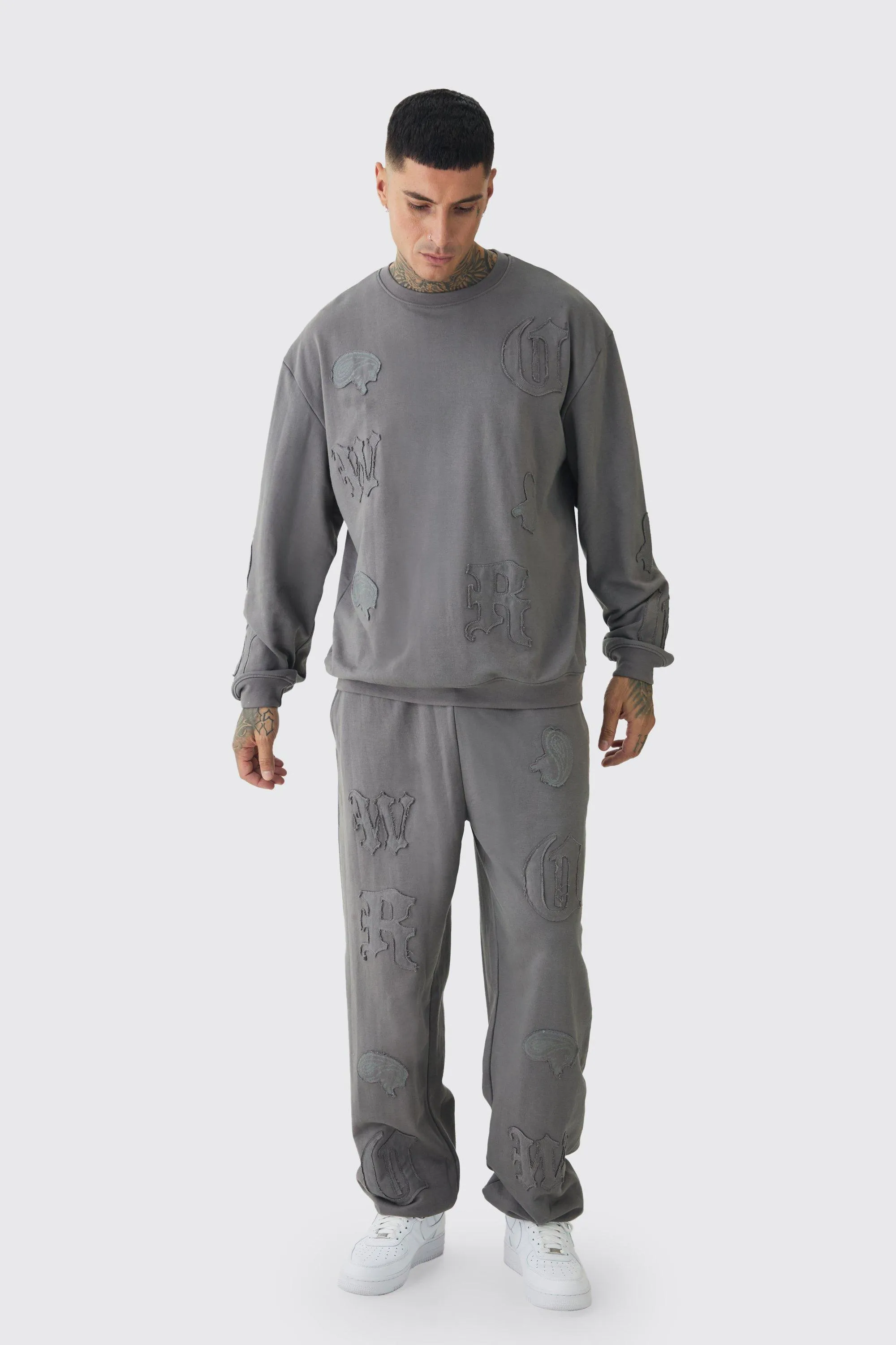 Tall Oversized Applique Sweater & Relaxed Jogger Tracksuit