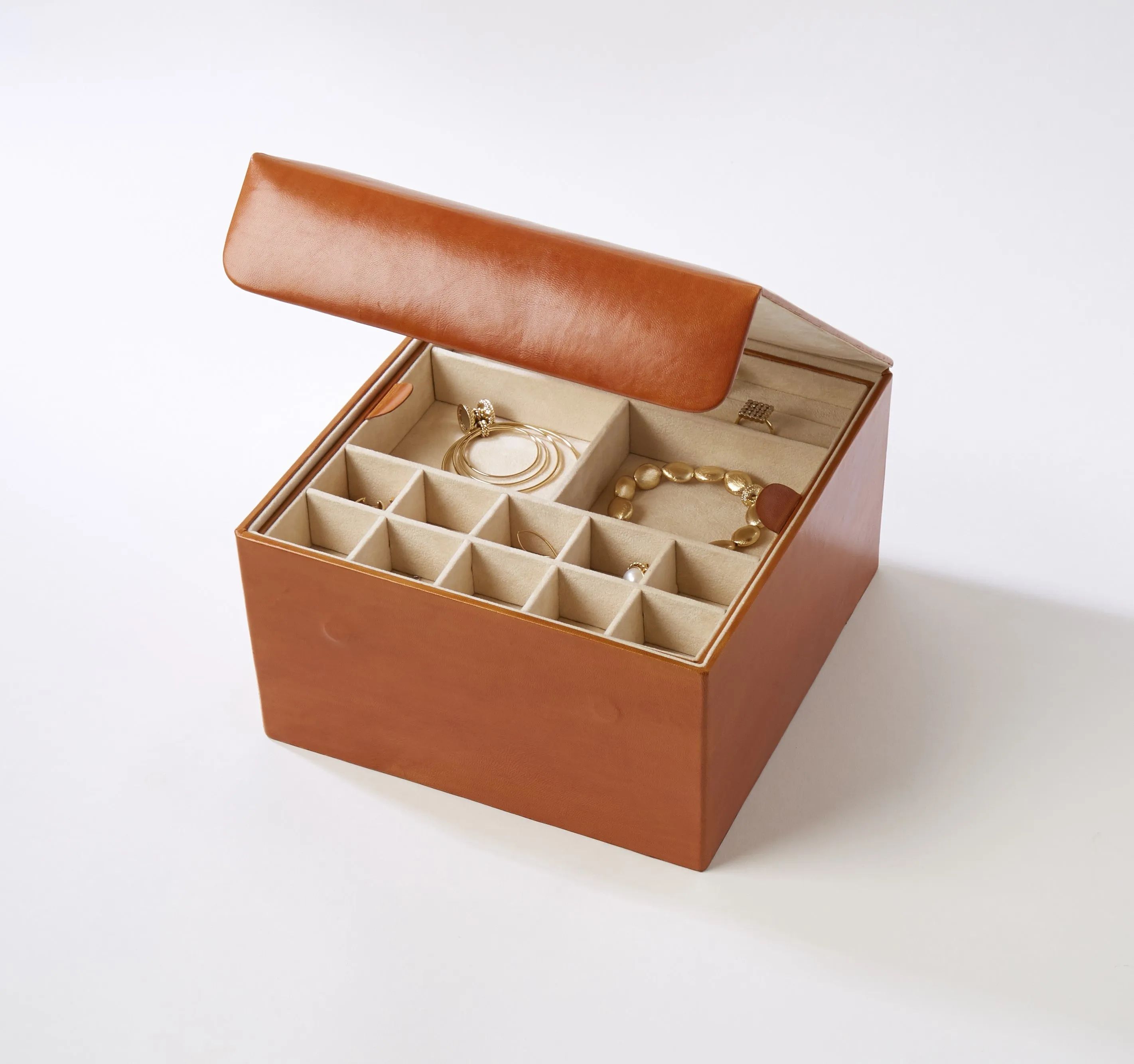 Tan Leather Jewelry Box