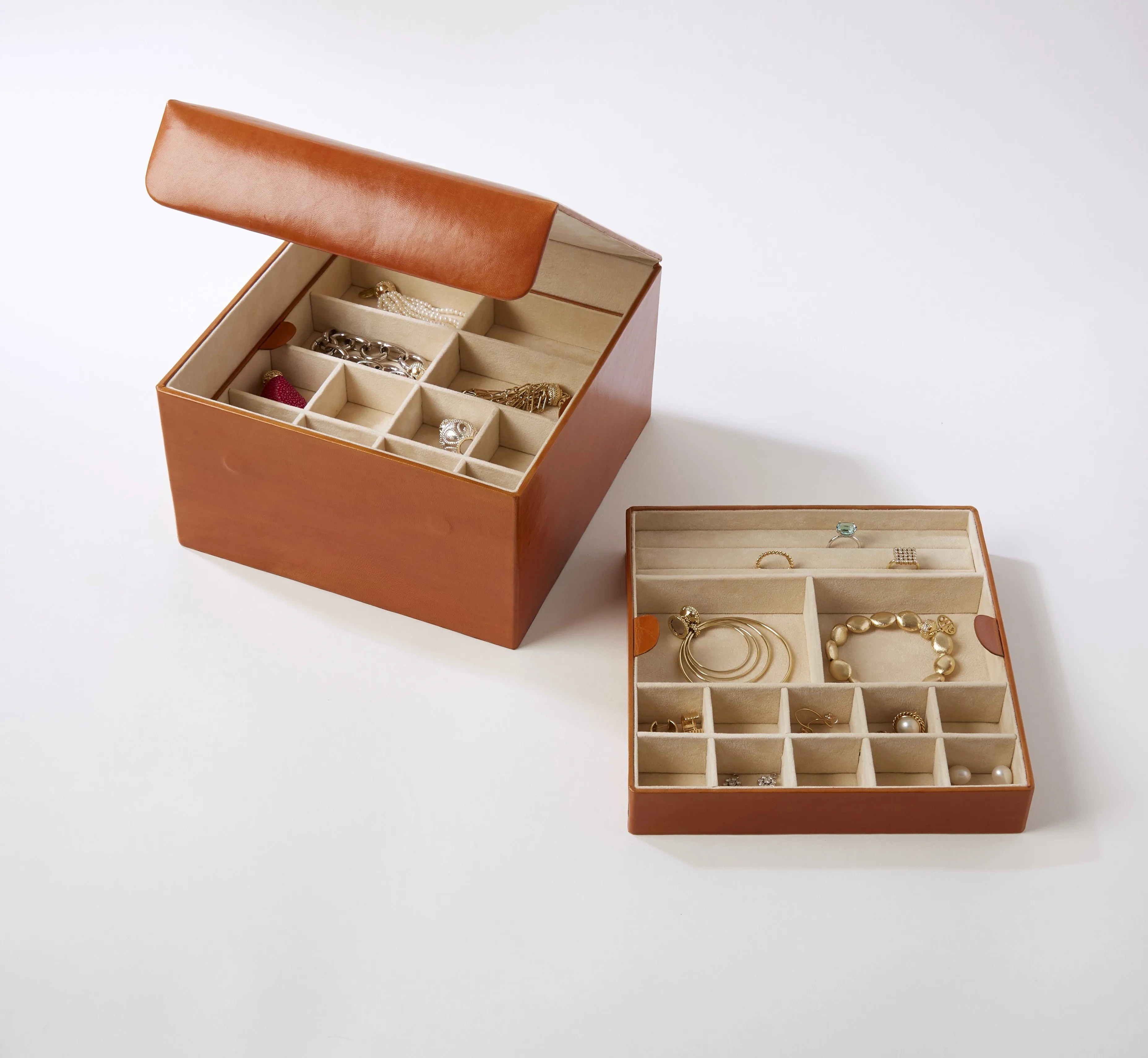 Tan Leather Jewelry Box