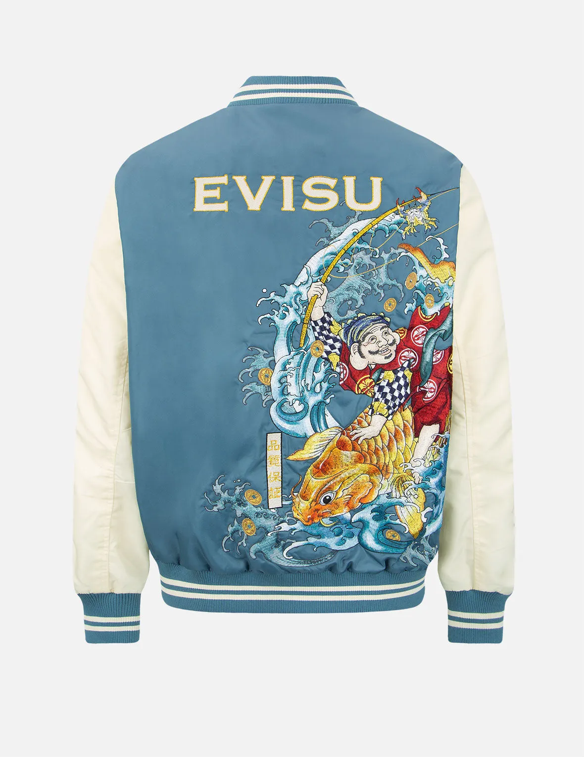 “The God of Fortune Riding Waves”Embroidery Souvenir Jacket