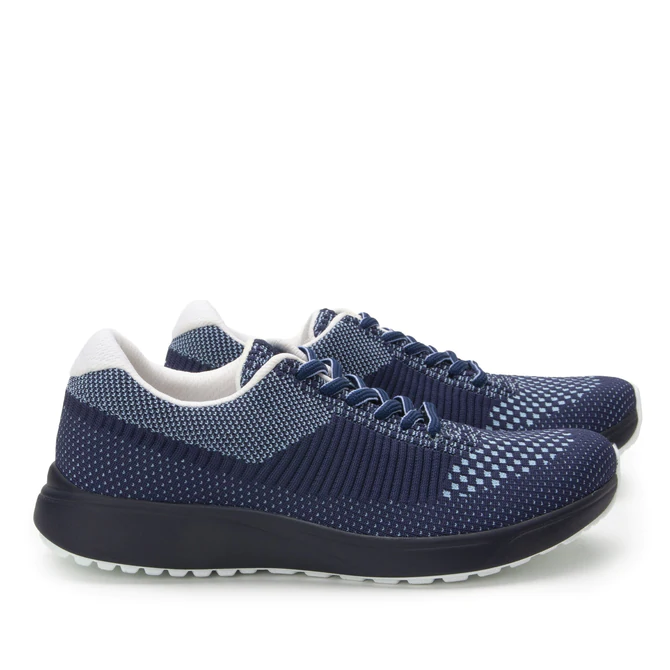 TRAQ by Alegria Womens Goalz (5411) Knit Sneaker- Navy