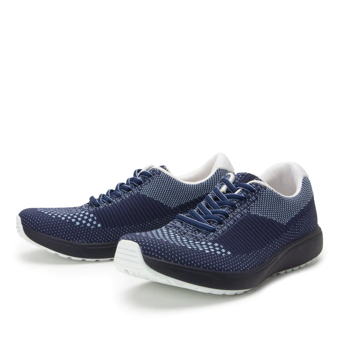 TRAQ by Alegria Womens Goalz (5411) Knit Sneaker- Navy