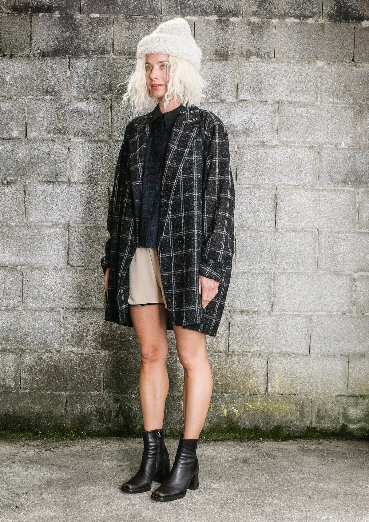 TWEED COAT - BLACK