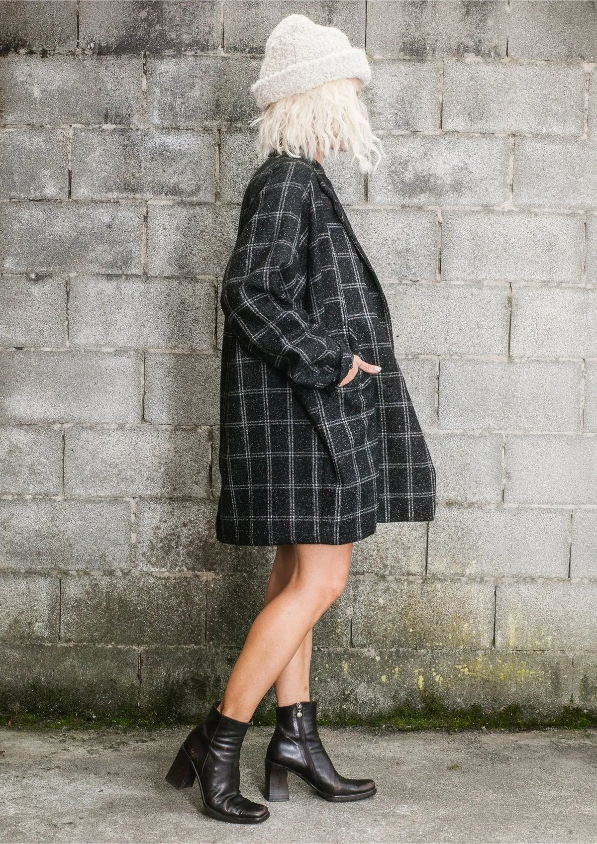 TWEED COAT - BLACK