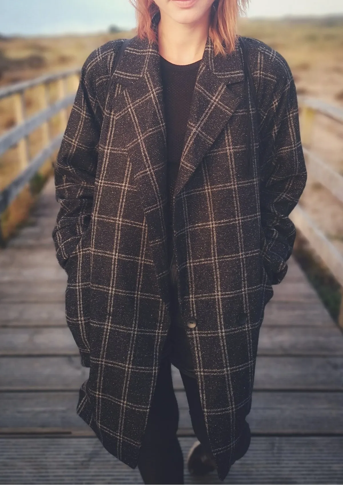 TWEED COAT - BLACK