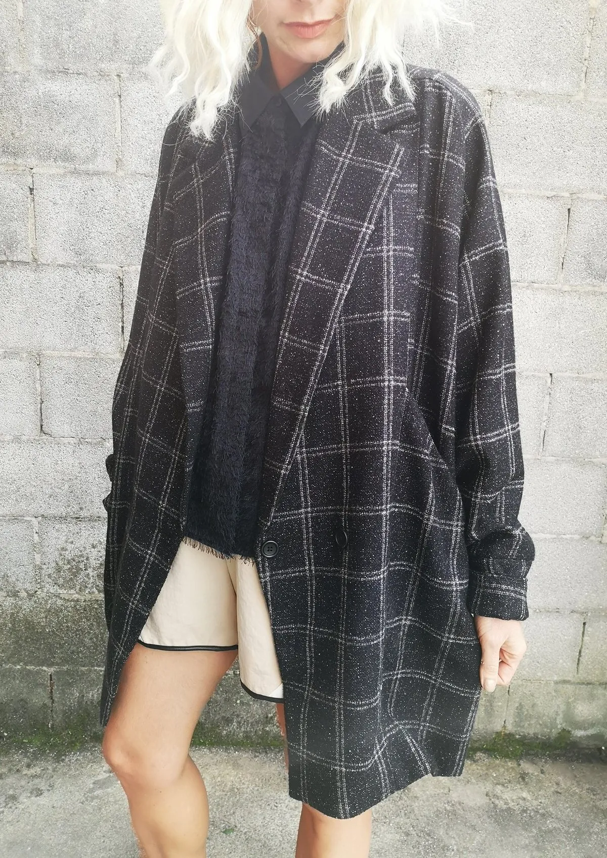 TWEED COAT - BLACK