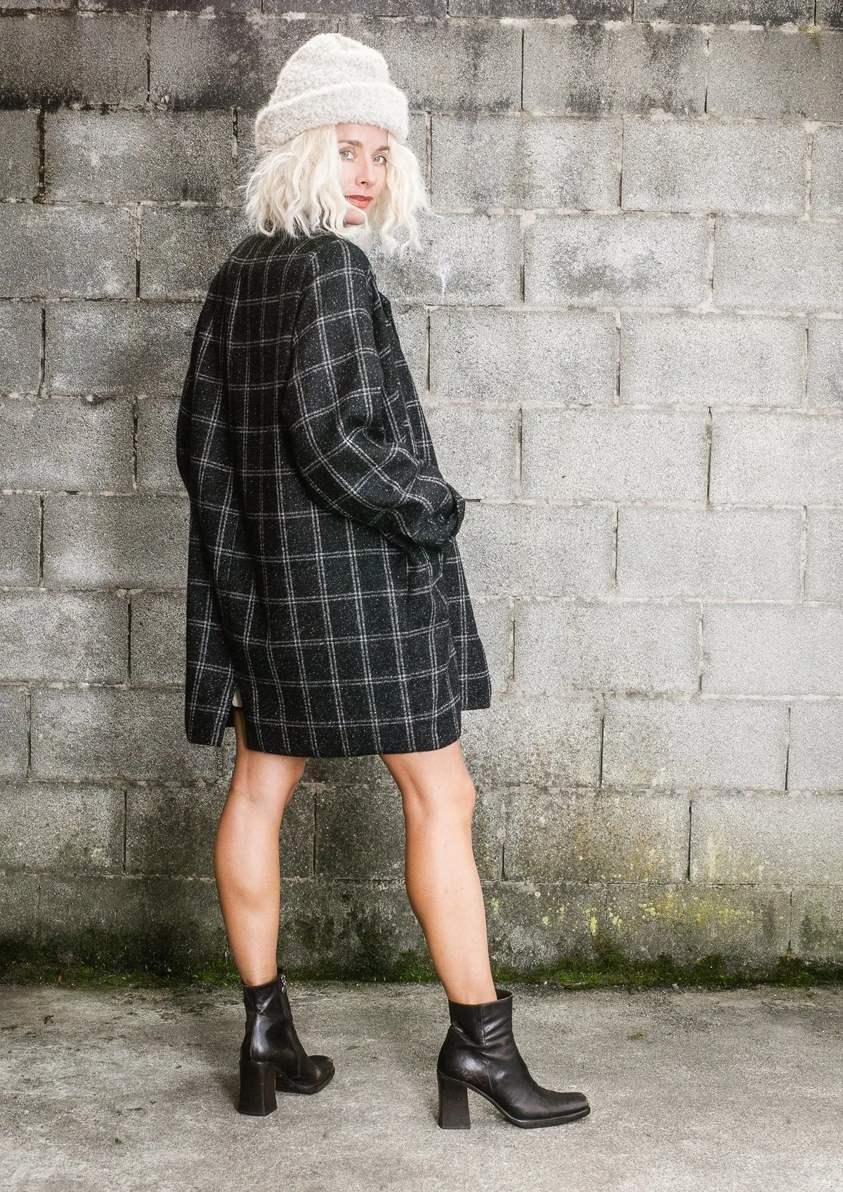 TWEED COAT - BLACK