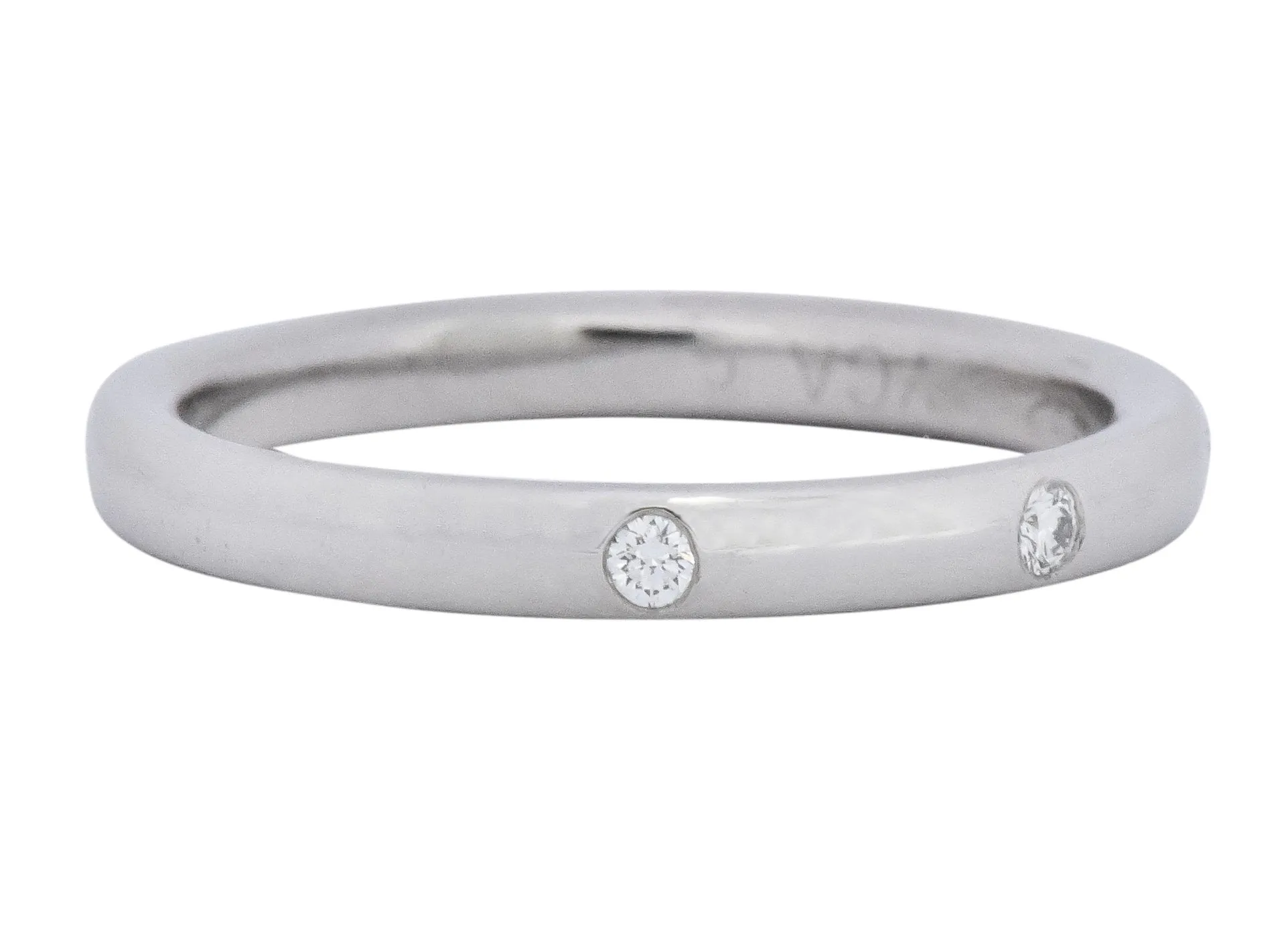 Van Cleef & Arpels Diamond Platinum Three Stone Band Ring