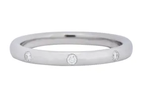 Van Cleef & Arpels Diamond Platinum Three Stone Band Ring