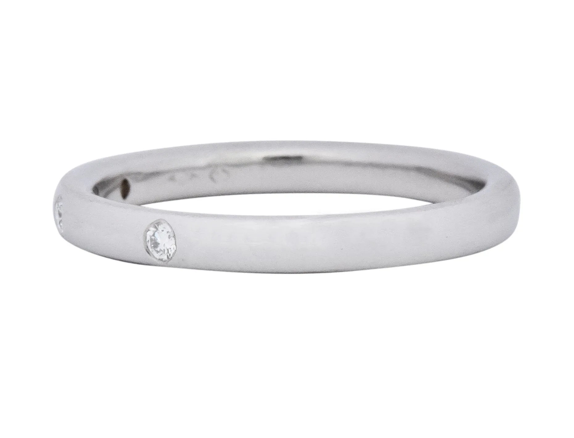 Van Cleef & Arpels Diamond Platinum Three Stone Band Ring