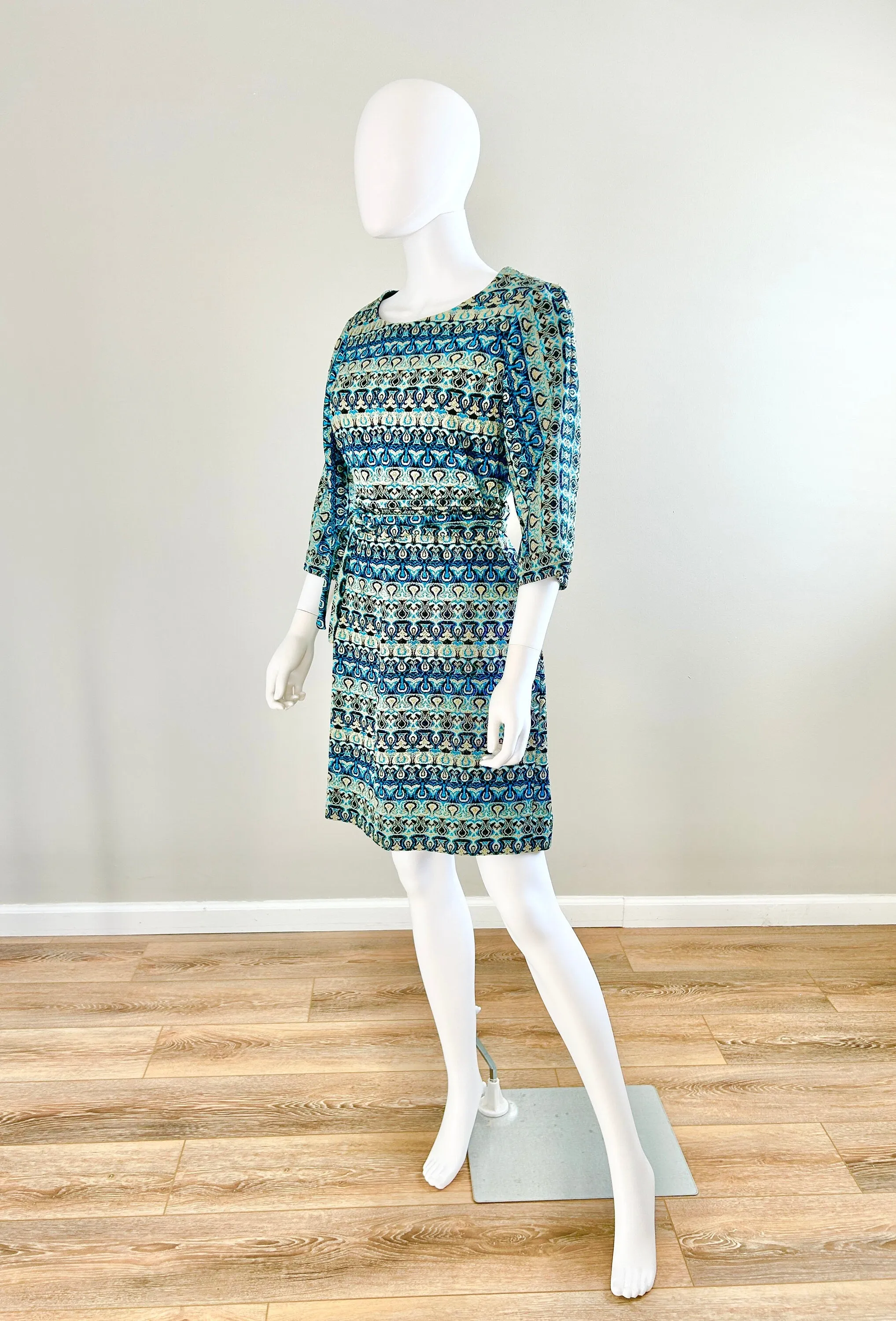 Vintage 1960s Pierre Balmain Dress / 60s Retro Shift Holiday Dress / Size M L