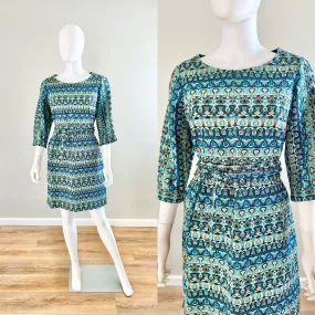 Vintage 1960s Pierre Balmain Dress / 60s Retro Shift Holiday Dress / Size M L