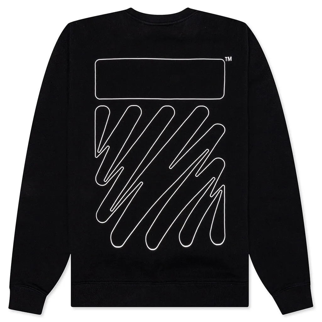 Wave Outl Diag Slim Crewneck - Black/White