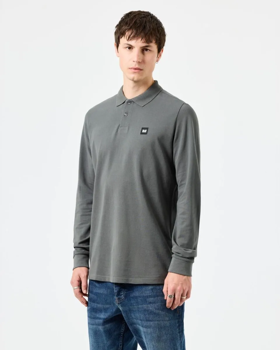 Weekend Offender Dice Long Sleeve Polo Shirt Zinc