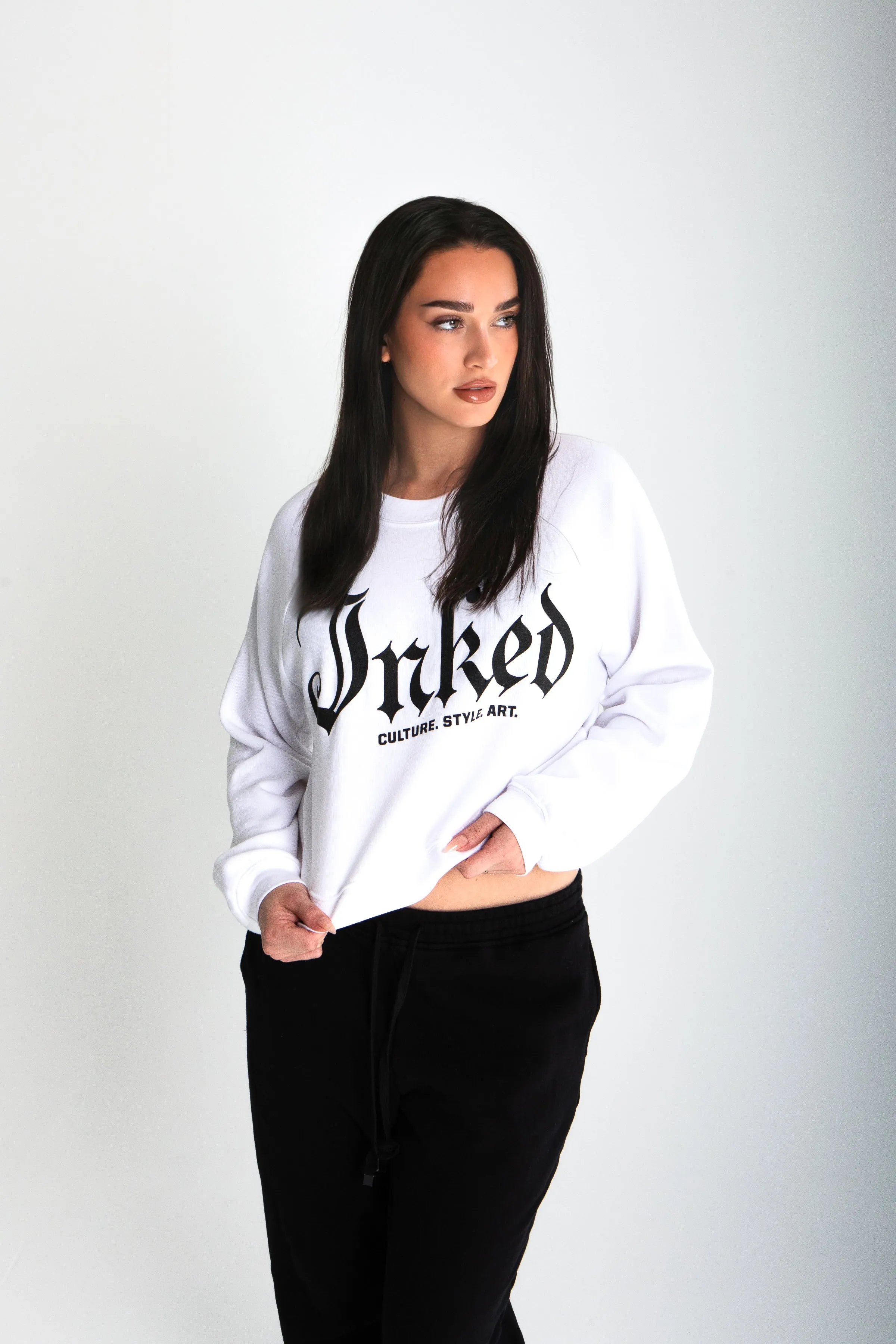 Women's Inked Mag Logo Crop Raglan Sweatshirt