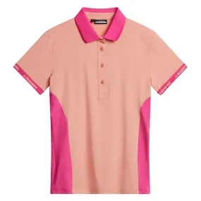 Womens Makena Nylon Stretch Polo Burnt Coral Pink - SS24