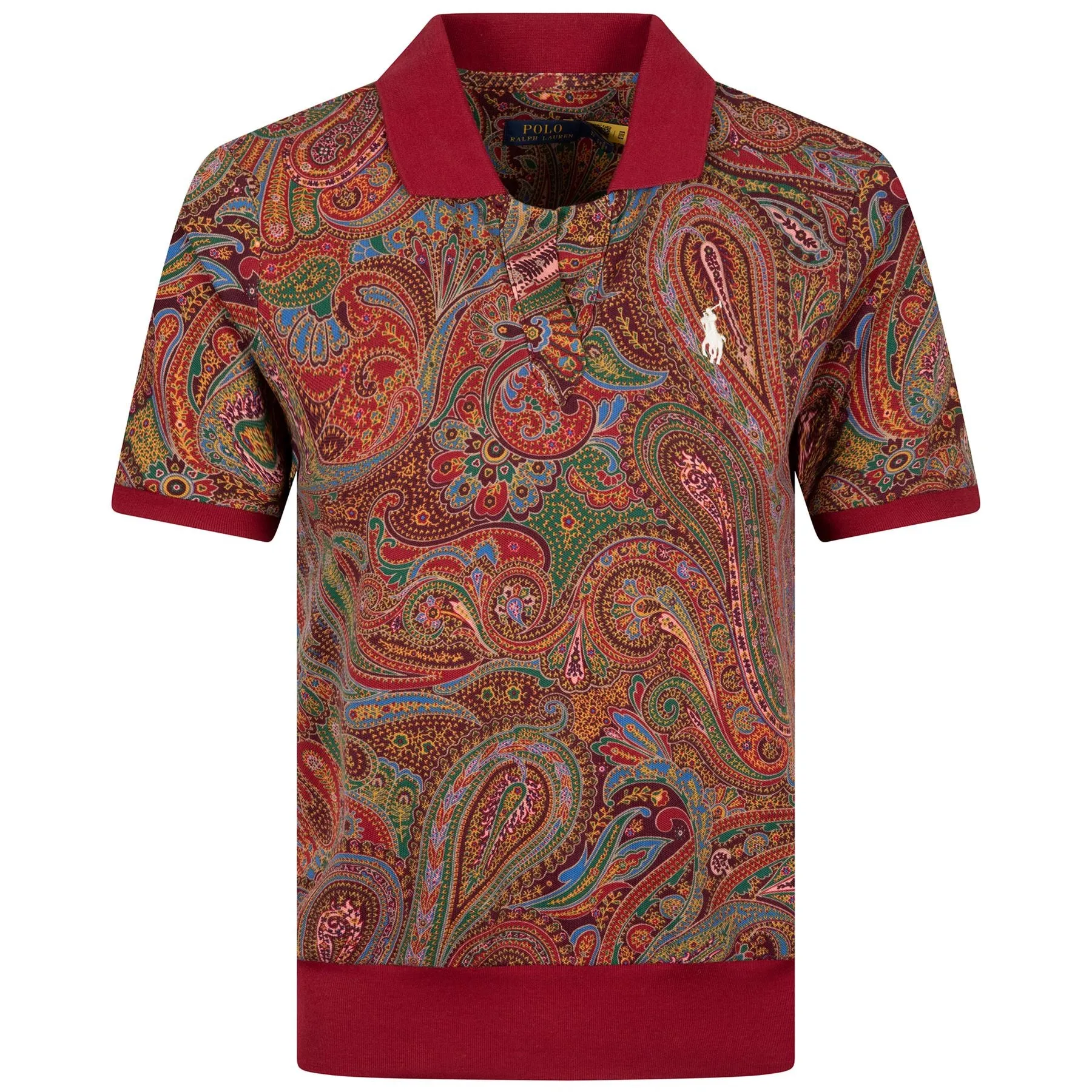 Womens Paisley Jersey Polo Shirt Ancient Madder Paisley - 2024