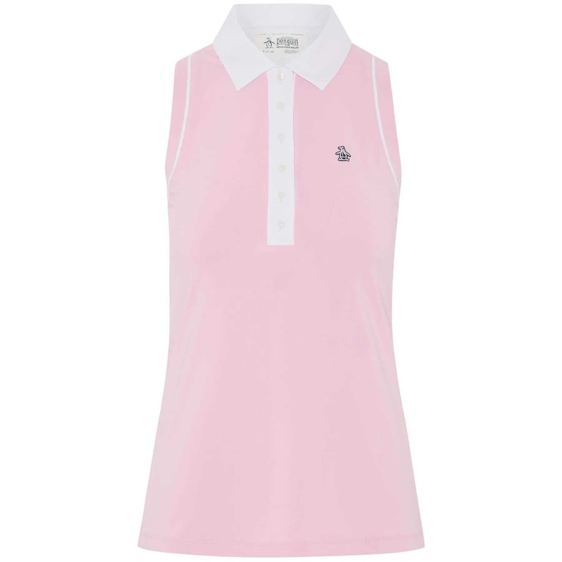 Womens Sleeveless Colour Block Polo Gelato Pink - SS24