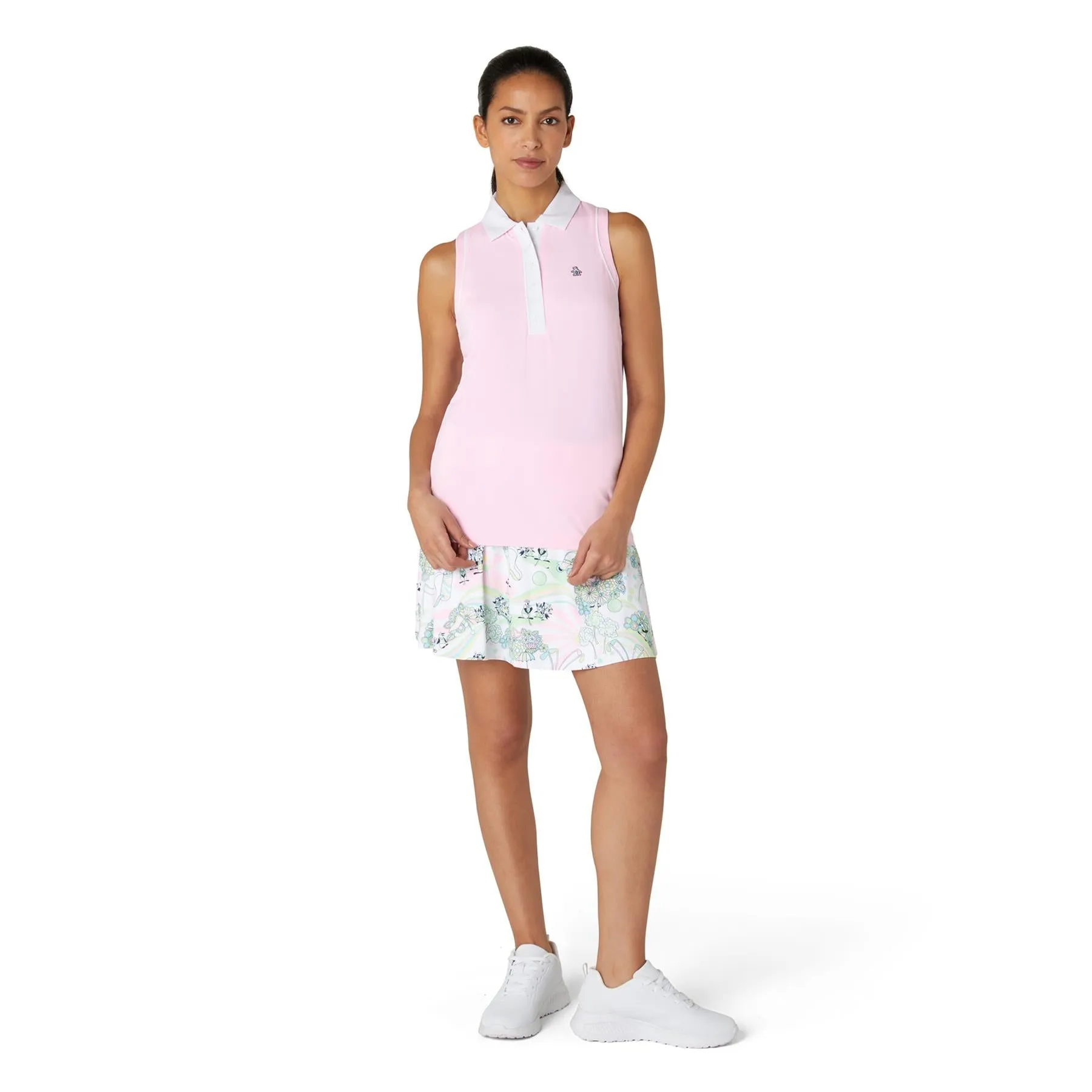 Womens Sleeveless Colour Block Polo Gelato Pink - SS24