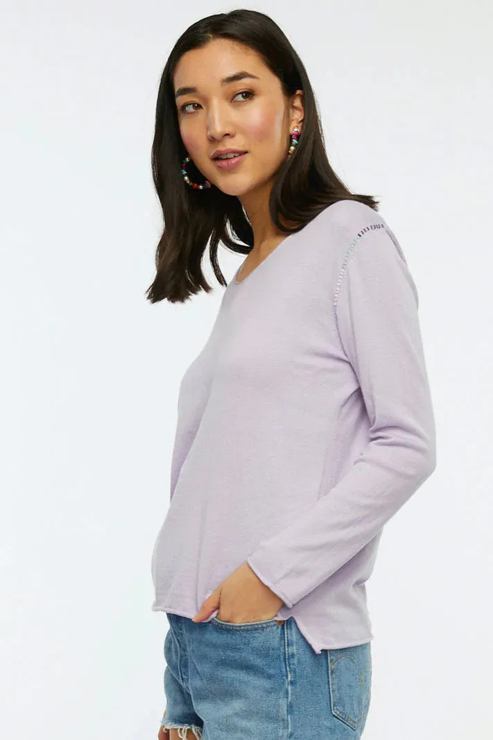 Zaket & Plover V Stitch Sweater-Lavender